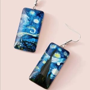Starry Night Inspired Blue Earrings